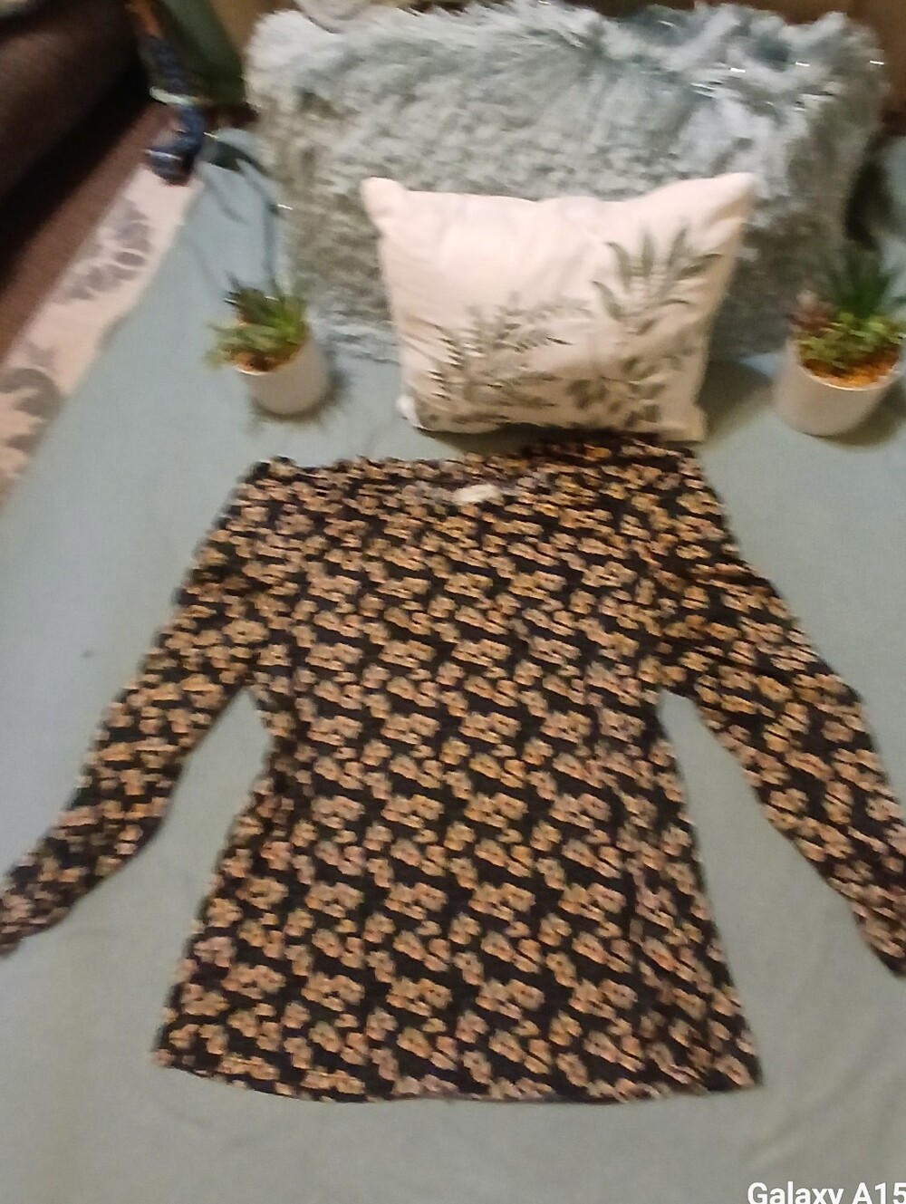 Max Studio Black Floral Print Top